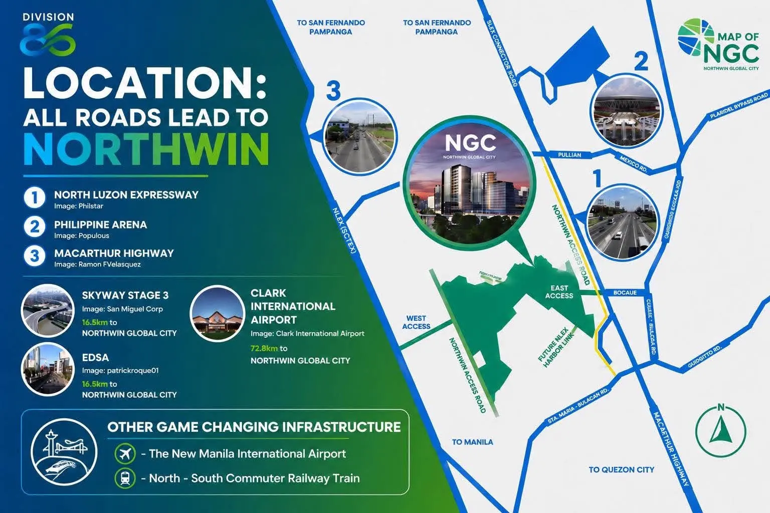 Northwin Main Street map showing the location and lay out of Northwin Global City in Bulacan